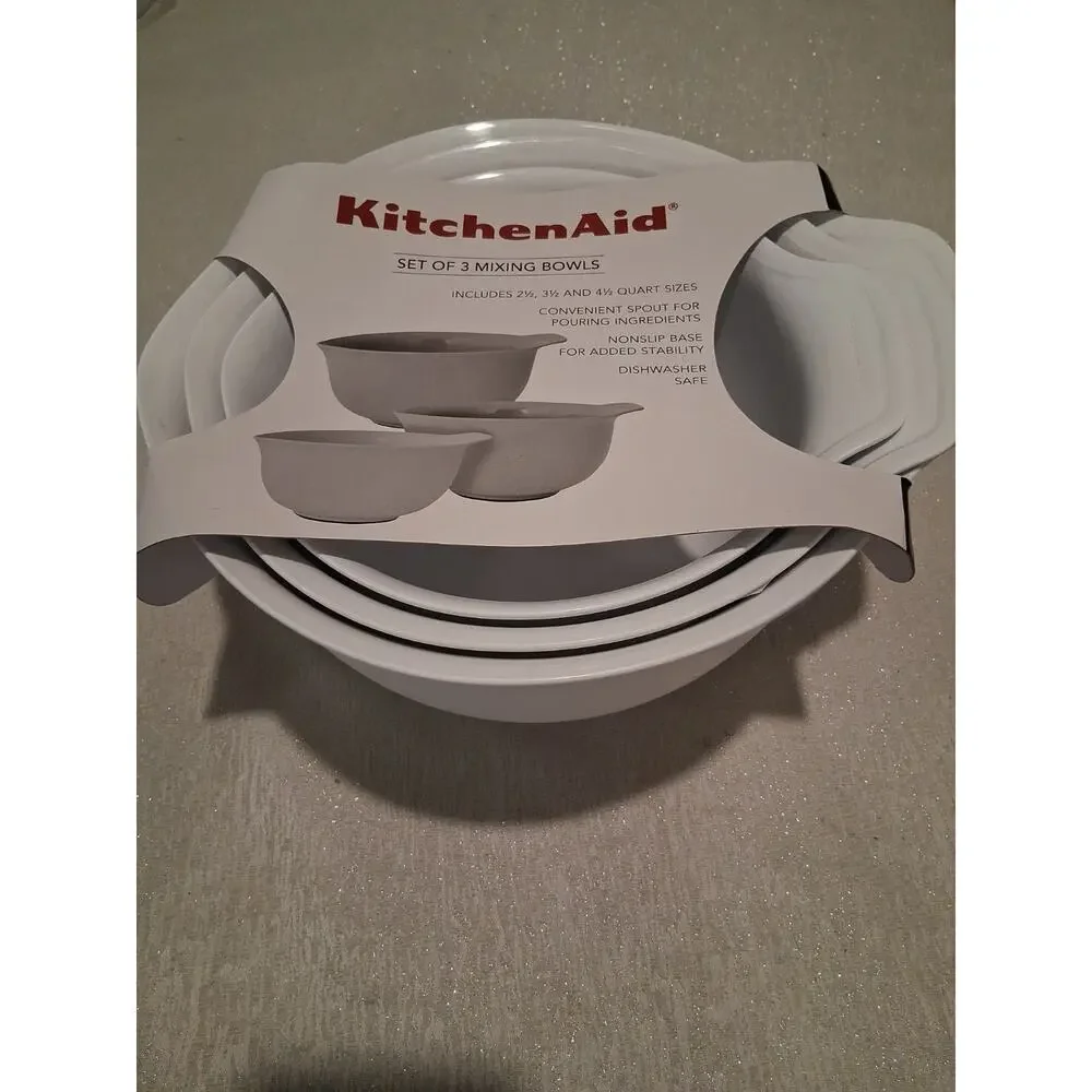 KitchenAid Mixing Bowls Set of 3 New Pink Dried Rose